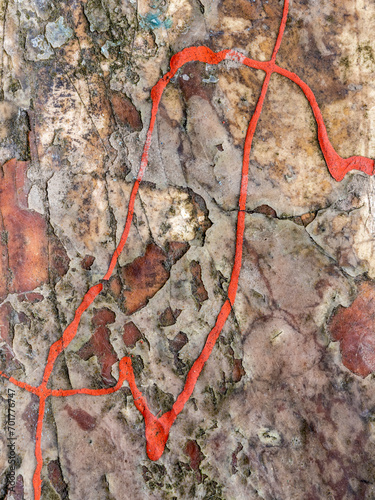 Spilled paint on aging wall