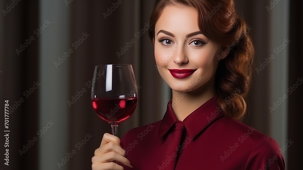 A stewardess is holding a drink as seen from the front. A stewardess is holding a drink as seen from the front.