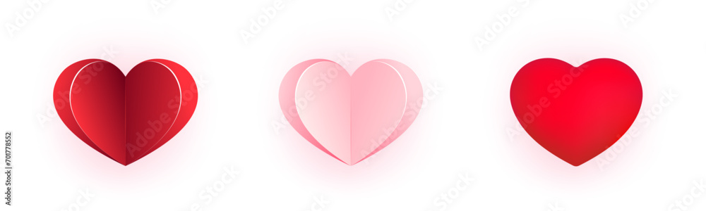 Pink and red hearts cute valentine card illustration Pink and red hearts cute valentine card illustration