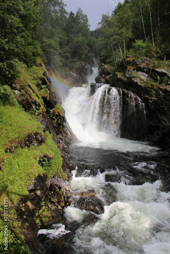 waterfall in the mountains in Otta 