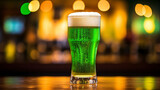 St. Patrick's Day holiday celebration green beer at a bar