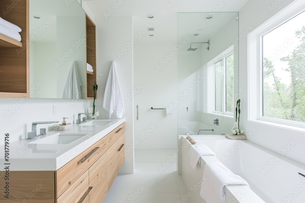 Sleek Modern Bathroom with Double Vanity
Sleek Modern Bathroom with Double Vanity