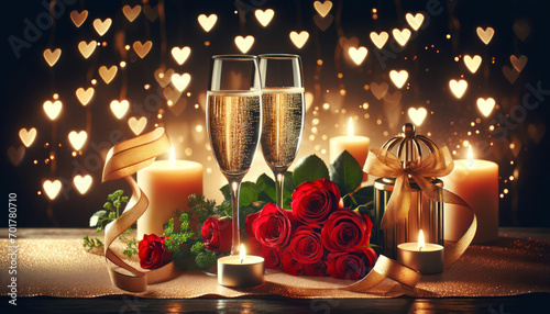 Sparkling Celebration Champagne and Roses
