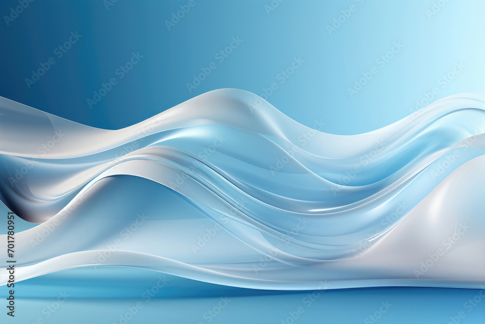 Abstract background in the form of blue waves made of fabric Abstract background in the form of blue waves made of fabric