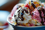 Colorful Ice Cream Sundae Close-up
