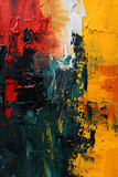 Black history month abstract featuring red, green, yellow, and black colors,