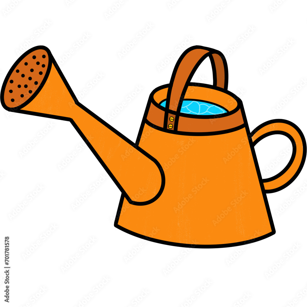 Orange watering can isolated on white Orange watering can isolated on white