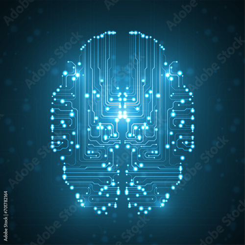 Artificial Intelligence illustration of brain.