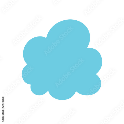 Blue flat cloud. Vector graphics.