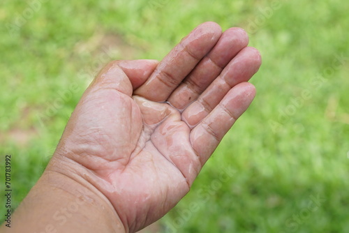 water drops in human hand © buraratn