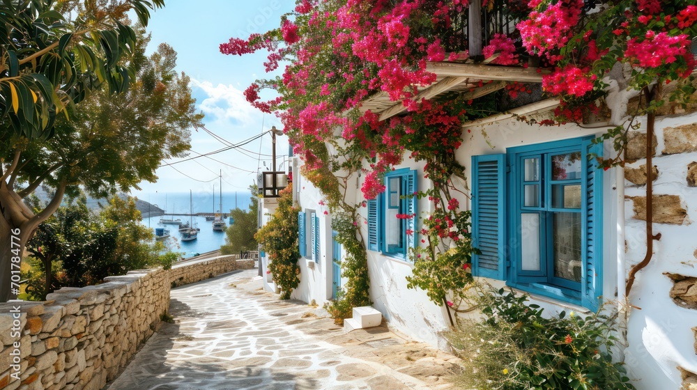 Fototapeta premium Mediterranean style house in the harbour