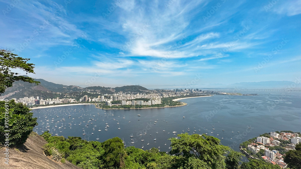 Naklejka premium Beatiful Beach Landscape in Rio de Janeiro, travel background