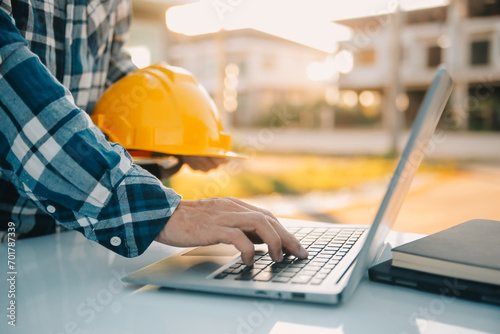 Team Construction or engineering group and worker. Teamwork and determination to succeed. Safety hard hat to prevent accident while working Transport and Container Team. Concept Restart and new Normal