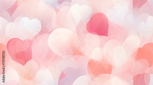  a bunch of pink and white hearts on a pink and white background with a red heart on the left side of the image.