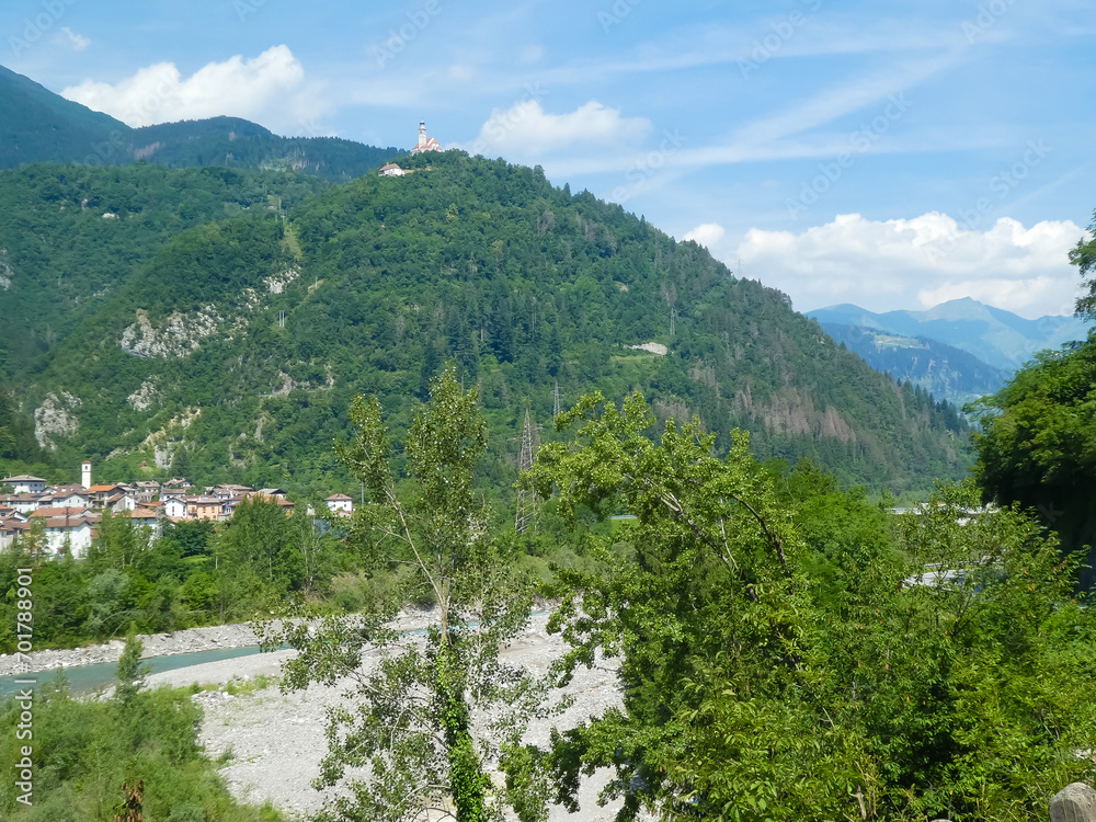 hill with the church of San Pietro on it in the CARNIA region in Northern Italy, a pilgrimage destination