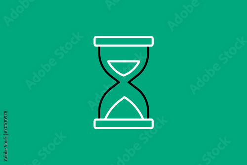 sand clock illustration in flat style design. Vector illustration.	