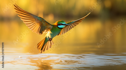 Stained Glass Wings: Blue-Tailed Bee-Eater's Aerial Symphony © Phrygian