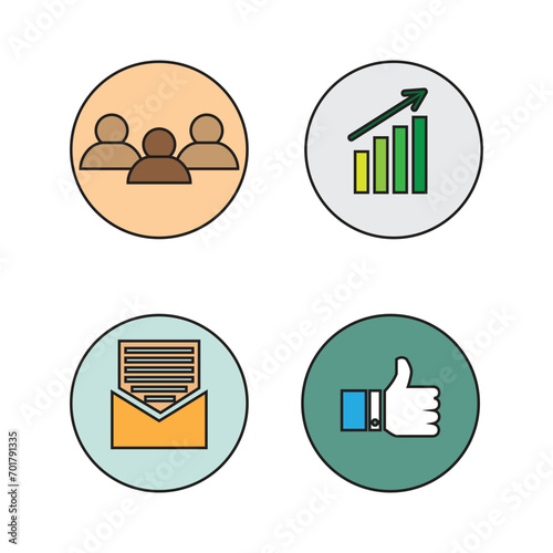collection of teamwork business icons. isolated white background color. vector illustration