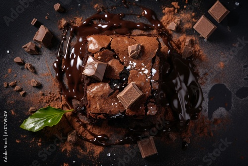 Top-view of a chocolate brownie