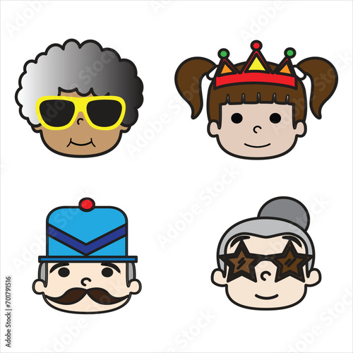 person's head icon. isolated white background color. vector illustration
