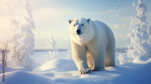 polar bear with white fur and brown eyes looking