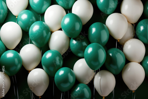 Pattern of white and green balloons. Card for the National Day of Saudi Arabia