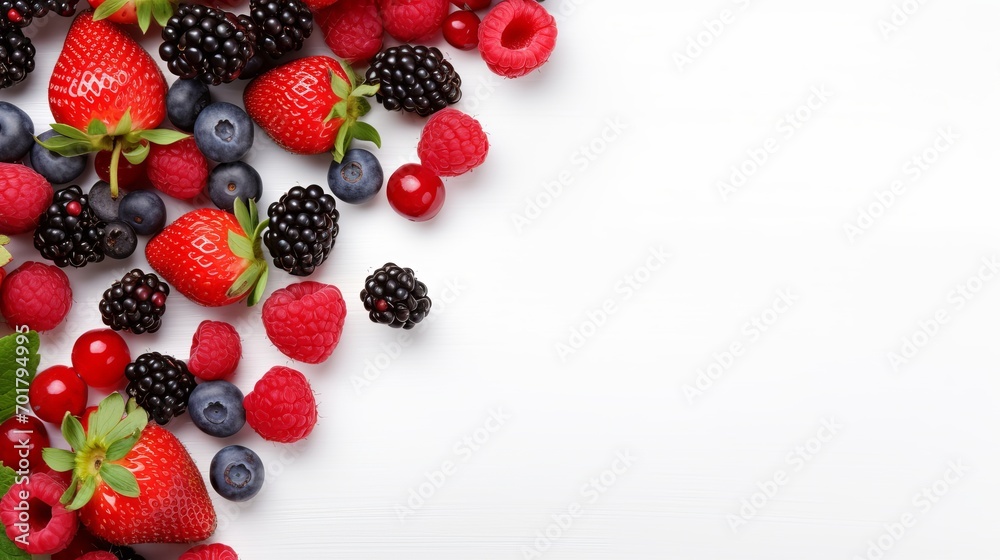A fresh meal that has berries and plenty of room for text. A fresh meal that has berries and plenty of room for text.