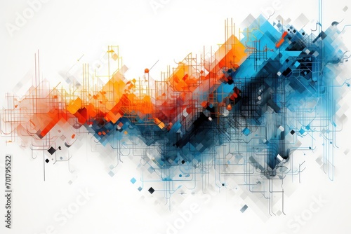 Abstract technology concept background. Vector illustration for your design. Eps 10, Bits of algorithm forming an abstract artwork, AI Generated © Iftikhar alam