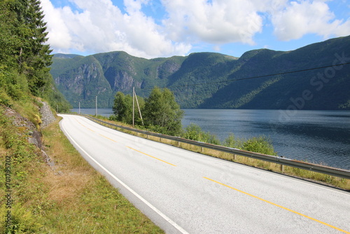 road in the mountains next to Sognefjorden in Norway