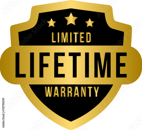 Картината върху платно Lifetime Warranty Golden Seal Stamp, gold lifetime warranty label, badge, stamp