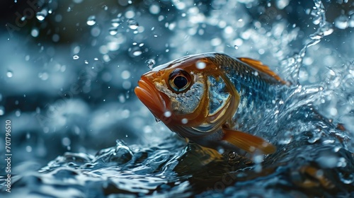 Fish splash on the water