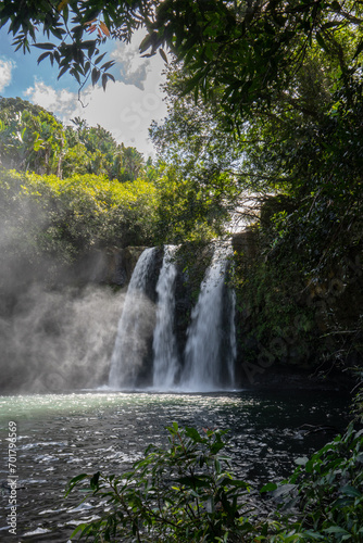 View of Leon Waterfall (Cascade Leon) located in the south of Mauritius island