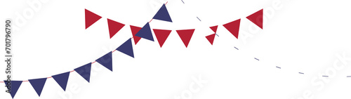 String of American flag decorative bunting, Patriotic bunting flags. 4th of July American Flag for Independence Day 