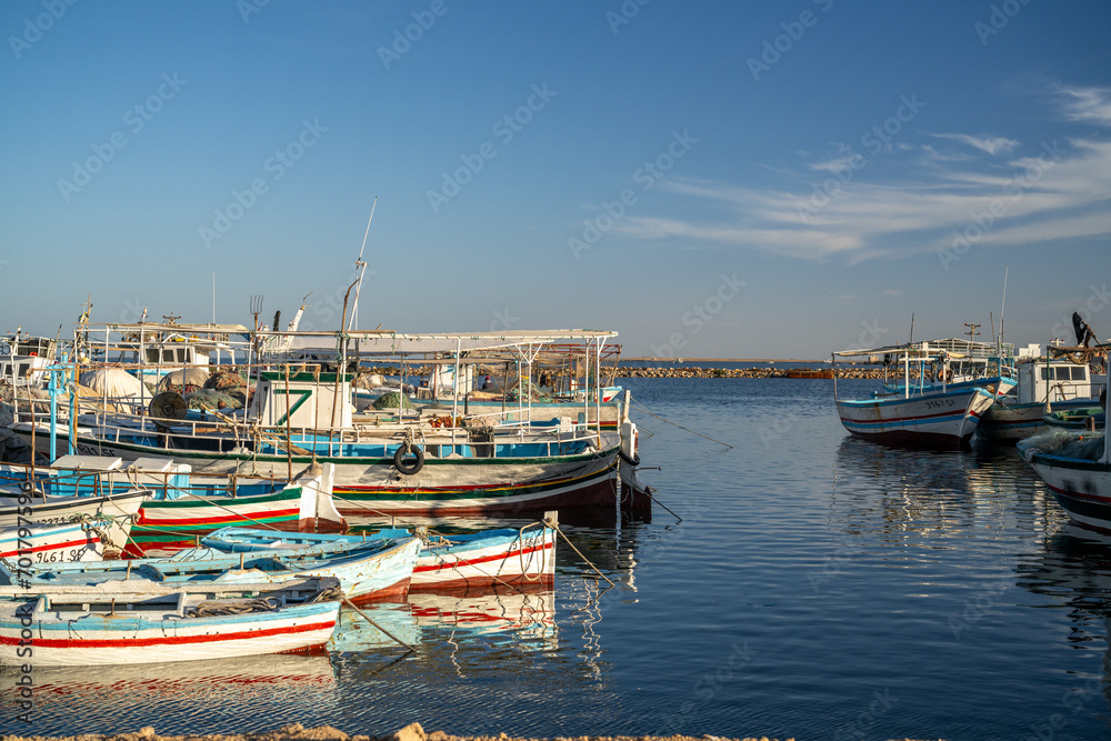 View of Kerkennah - Tunisian archipelago in the Mediterranean Sea