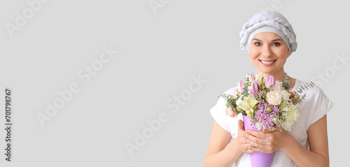Happy woman after chemother...