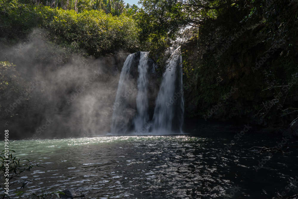 View of Leon Waterfall (Cascade Leon) located in the south of Mauritius island View of Leon Waterfall (Cascade Leon) located in the south of Mauritius island
