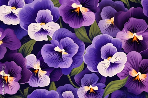 Violet color flowers flat background for fabric or banner