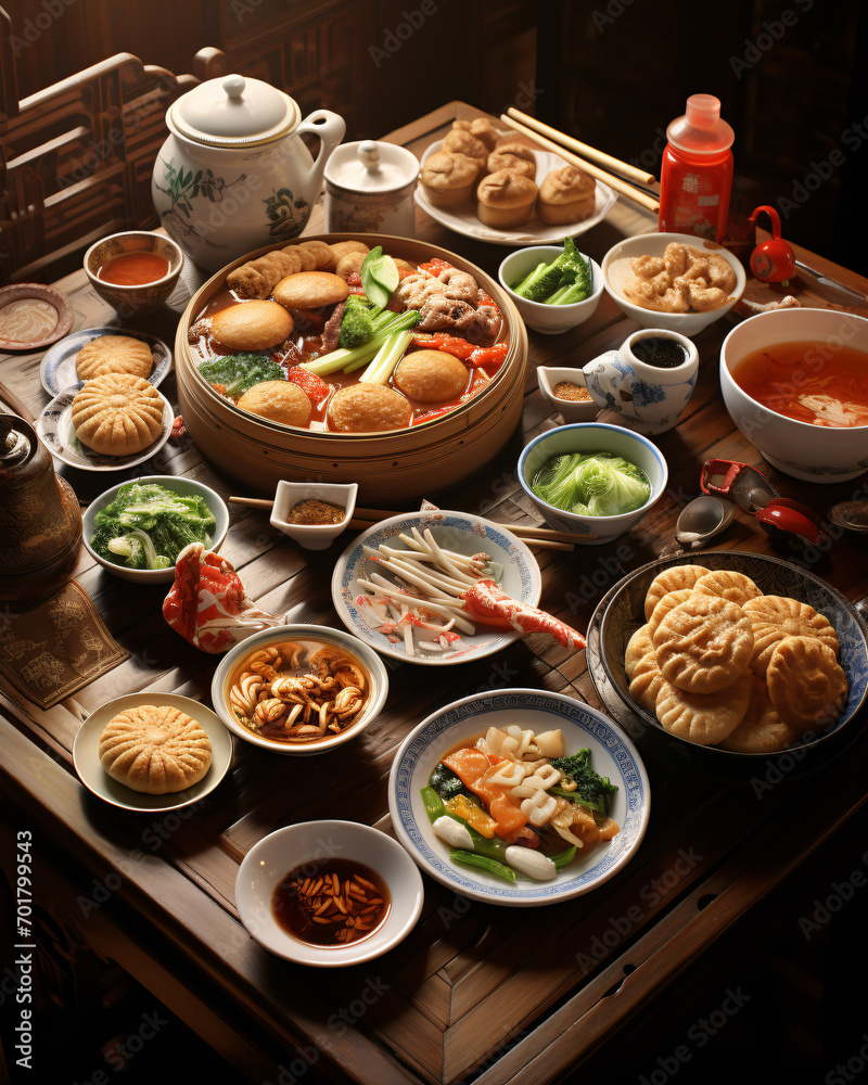 Traditional chinese breakfast, food, soup, meal, dish, dinner, vegetable, bowl, lunch, healthy, delicious, cuisine, white, meat, plate, chicken, gourmet, green, eggs, closeup, mobile format 4:5