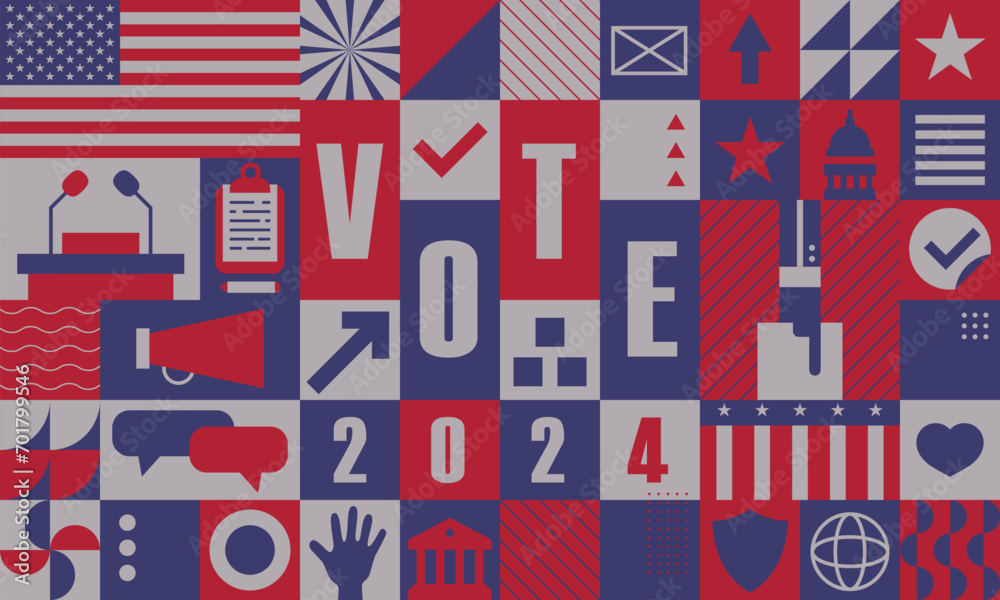 Vote. Every voice matters. Vector banner template for US presidential election. Election day. Usa debate of president voting 2024. Election voting poster. Vote 2024 in USA, banner design Vote. Every voice matters. Vector banner template for US presidential election. Election day. Usa debate of president voting 2024. Election voting poster. Vote 2024 in USA, banner design