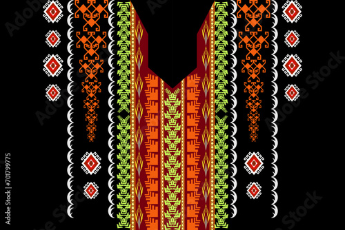Necklace geometric traditional element pattern. Native ethnic neck decoration fashion design for fabric, clothing, cloth decor, texture, textile, embroidery, ornament, printing