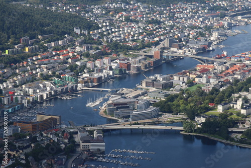 view of the modern UNESCO city Bergen
