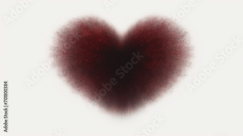  a red heart shaped object is shown in the middle of a white background with a red spot in the middle of the heart.