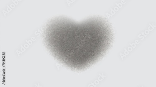  a black and white photo of a heart shaped object with a shadow on the side of the image and a white background.