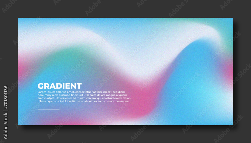 Naklejka premium Abstract color gradient modern blurred background and film grain texture template with an elegant