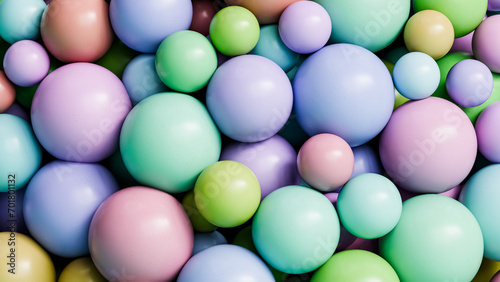 Colorful abstract background with sphere or round shapes  3d render