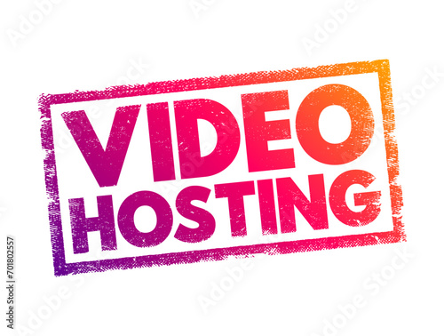 Video Hosting text stamp, concept background