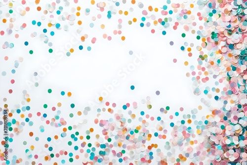 Colorful pastel confetti white view