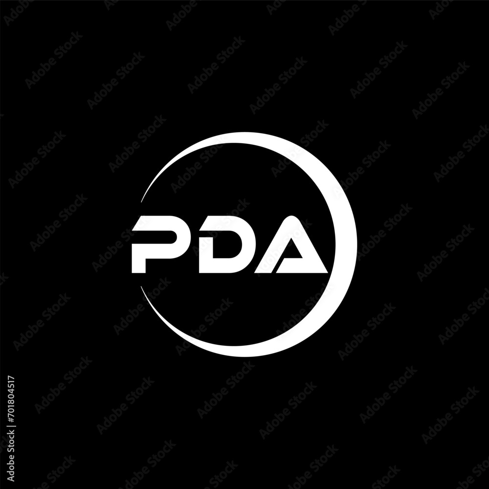 PDA letter logo design with black background in illustrator, cube logo, vector logo, modern alphabet font overlap style. calligraphy designs for logo, Poster, Invitation, etc. PDA letter logo design with black background in illustrator, cube logo, vector logo, modern alphabet font overlap style. calligraphy designs for logo, Poster, Invitation, etc.