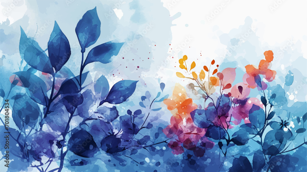 Watercolor floral background. Hand painted watercolor flowers. Hand drawn vector art. - obrazy, fototapety, plakaty 