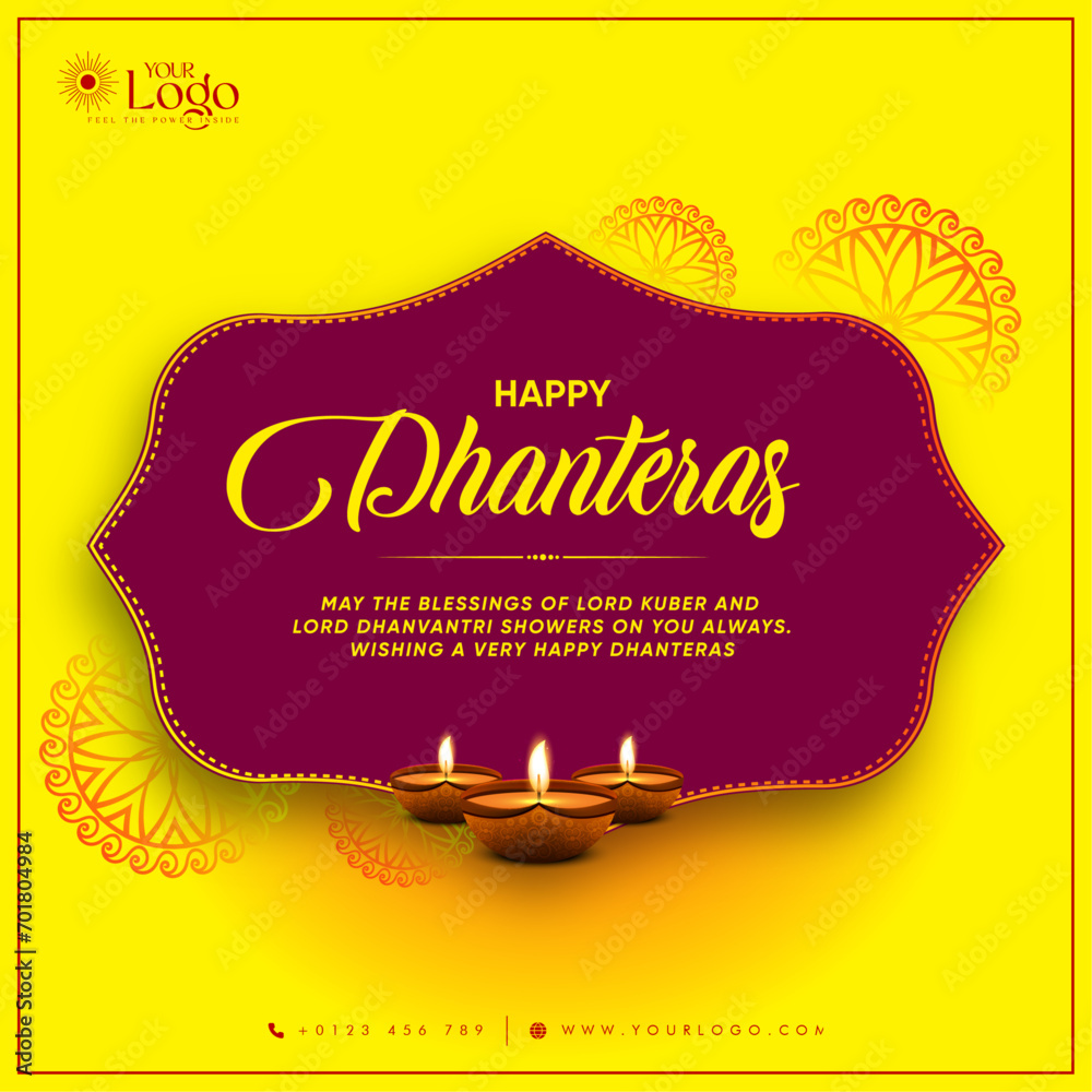 Happy Dhanteras cultural Indian festival background design